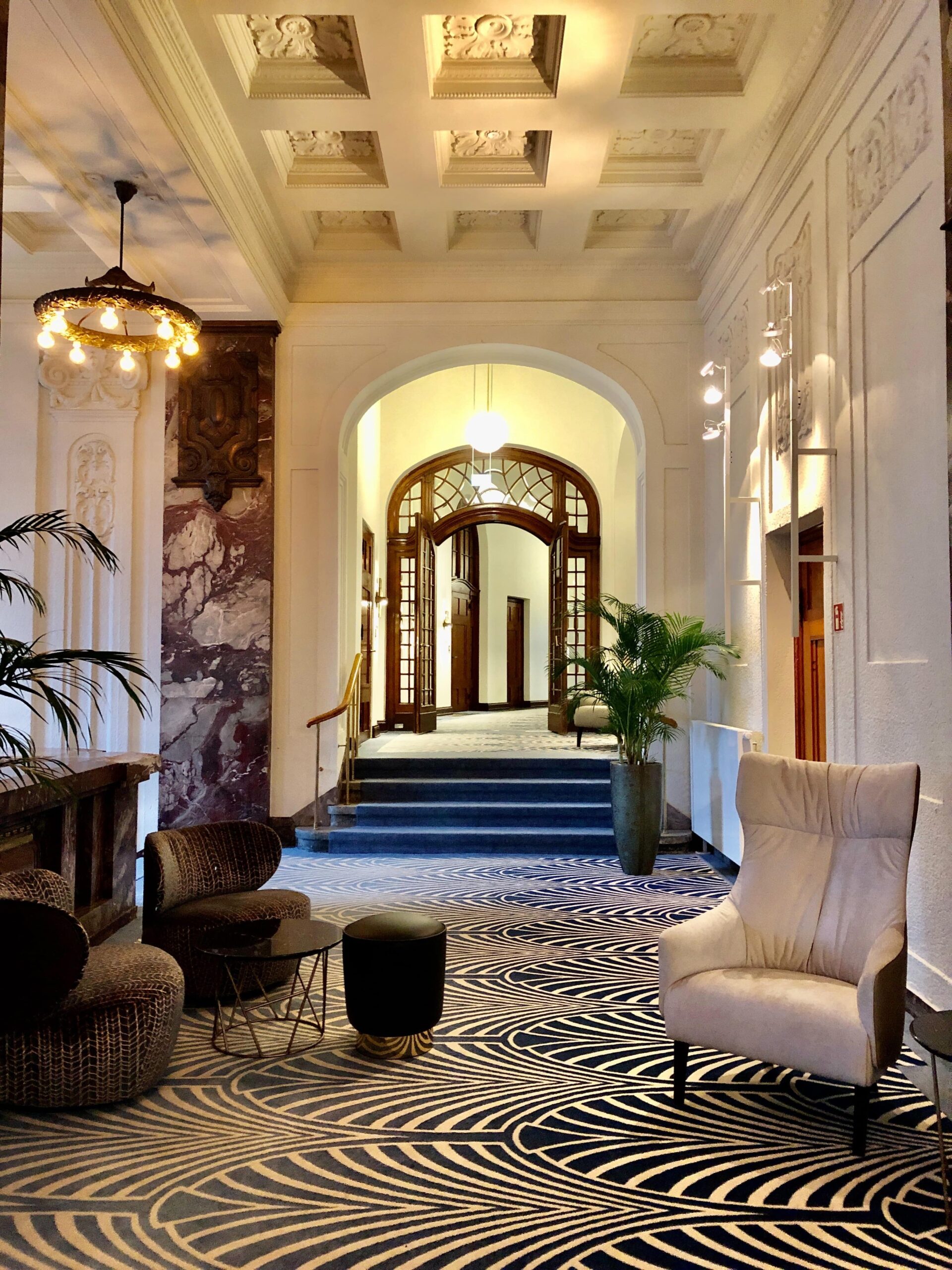 commercial-grand-interior-historic A zebra print rug in a lobby is the perfect addition to any commercial space.